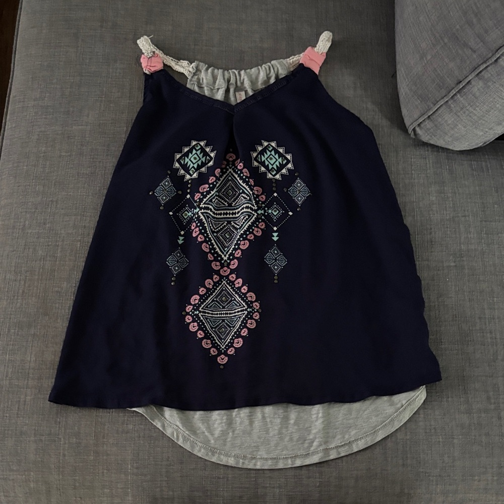 Navy and Pink Women’s Tank Top